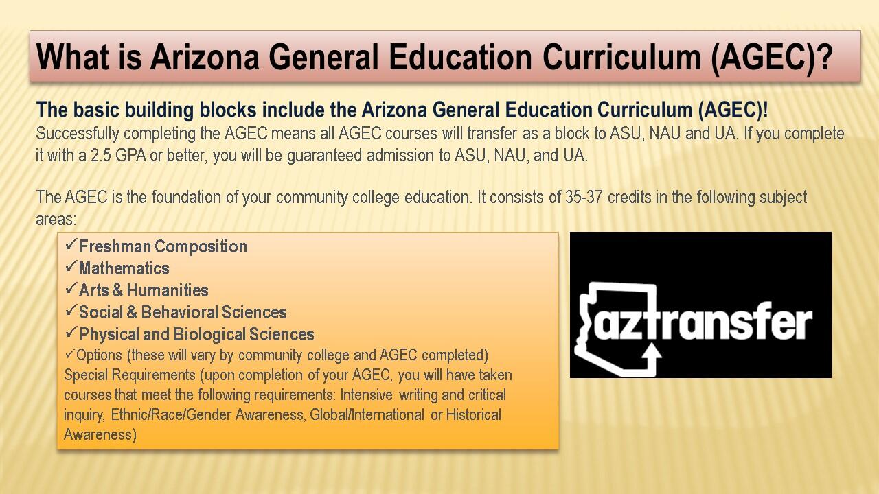 What is Arizona General Education Curriculum (AGEC)?