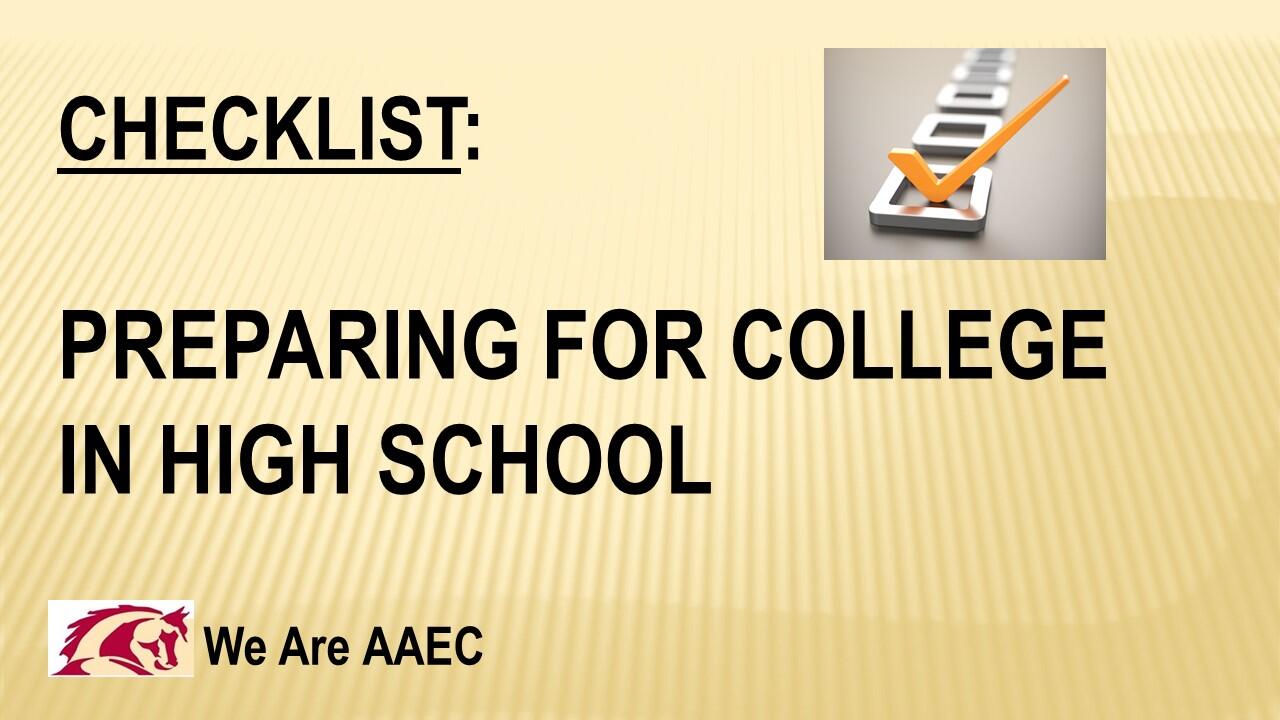 Checklist: Preparing for College in High School